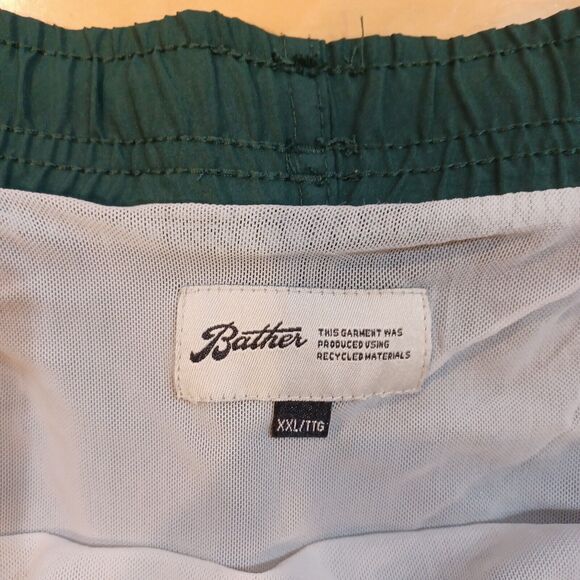 Bather Swim Trunks Mens 2XL XXL Green 5" Inseam Drawstring Boardshorts Beach - Picture 3 of 5